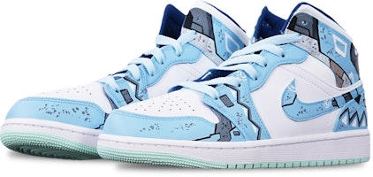 【定制鞋款】Air Jordan 1 Mid '蓝薄荷赛博朋克' 554725-413(TeamT-三角雾霾蓝女S-BOX) Lookbook 【定制鞋款】Air Jordan 1 Mid '蓝薄荷赛博朋克' 554725-413(TeamT-三角雾霾蓝女S-BOX)