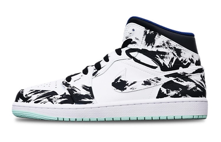 Buy [カスタムシューズ] エアジョーダン1 ミッド「ブルーミントインク」 554725-413(TeamT-圣诞水墨染女S-BOX)