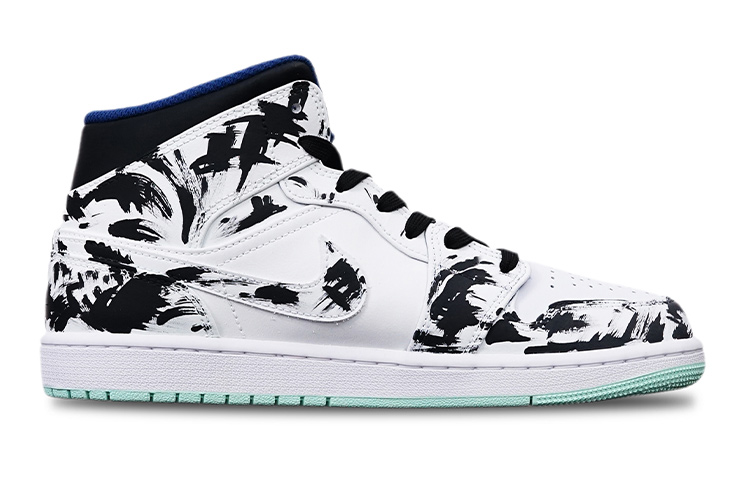 Order [カスタムシューズ] エアジョーダン1 ミッド「ブルーミントインク」 554725-413(TeamT-圣诞水墨染女S-BOX)