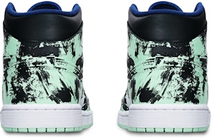 【定制球鞋】 Jordan Air Jordan 1 Mid 藍薄荷 國潮水墨染中國風 限量特殊鞋盒 中幫 復古籃球鞋 GS 黑白綠 Shop 【定制球鞋】 Jordan Air Jordan 1 Mid 藍薄荷 國潮水墨染中國風 限量特殊鞋盒 中幫 復古籃球鞋 GS 黑白綠