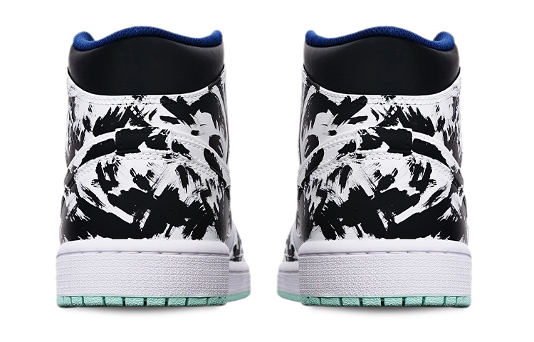 Shop [カスタムシューズ] エアジョーダン1 ミッド「ブルーミントインク」 554725-413(TeamT-圣诞水墨染女S-BOX)