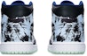 Shop 【定制球鞋】喬丹 Air Jordan 1 Mid 藍薄荷 國潮水墨染 手繪 限量特殊鞋盒 中幫 復古籃球鞋 男款 黑白藍
