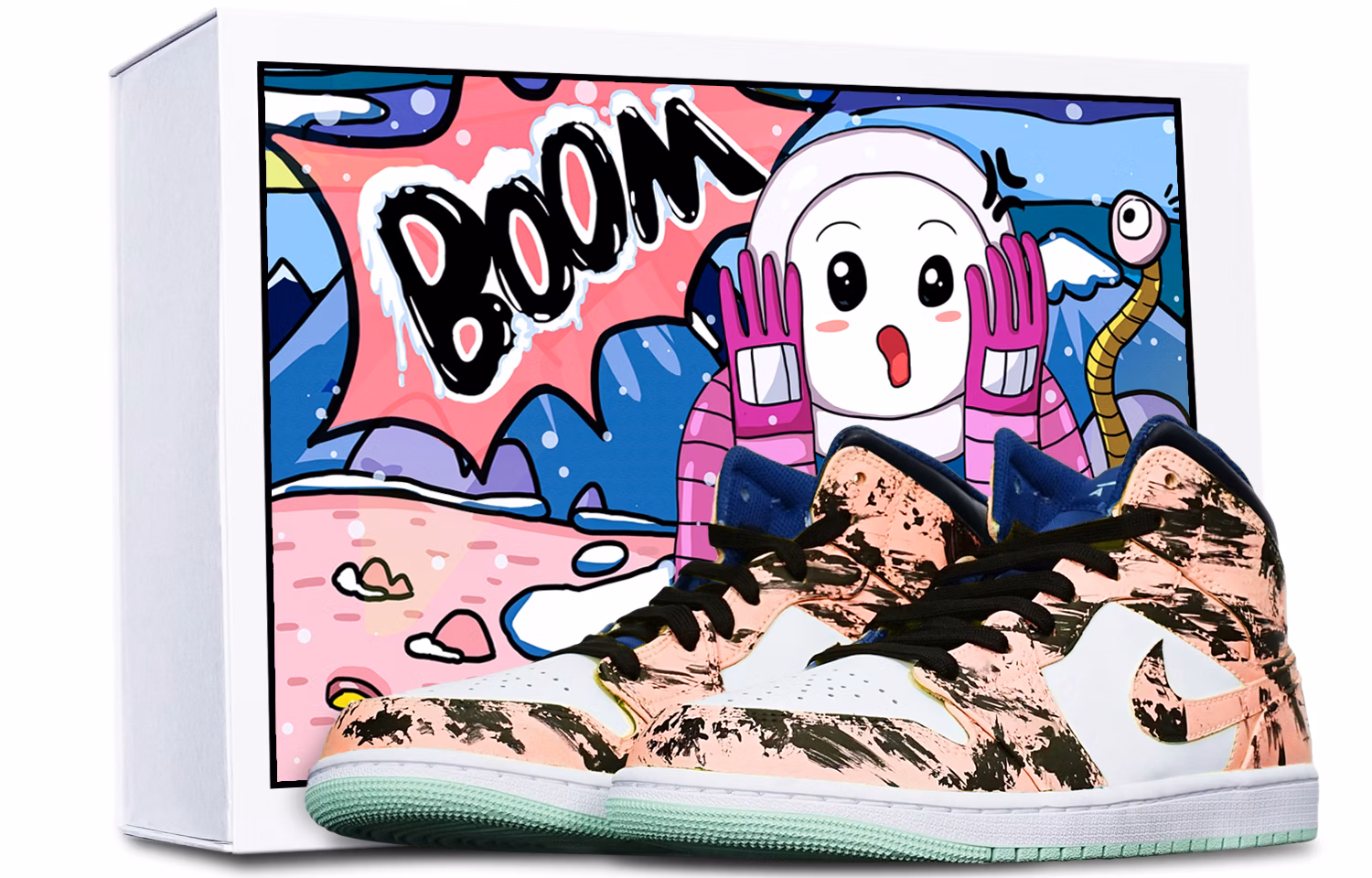 custom-shoes-air-jordan-1-mid-blue-mint-ink-dye