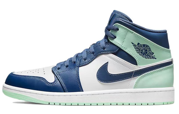 Purchase 【定製球鞋】 Jordan Air Jordan 1 Mid 藍薄荷 國潮水墨染中國風 手繪 限量特殊鞋盒 復古籃球鞋 男款 黑白紅