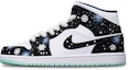 Buy Jordan 1 Mid "Azul Menta Copo Navidad" 554725-413(TeamT-黑白雪花女S-BOX)