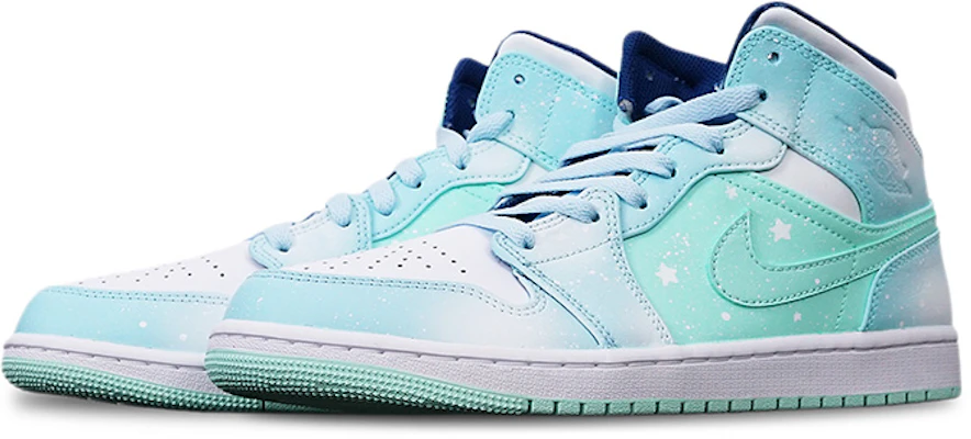 Jordan 1 Mid "Azul Menta Copo Navidad" 554725-413(TeamT-蒂芙尼融雪女S-BOX) Lookbook Jordan 1 Mid "Azul Menta Copo Navidad" 554725-413(TeamT-蒂芙尼融雪女S-BOX)