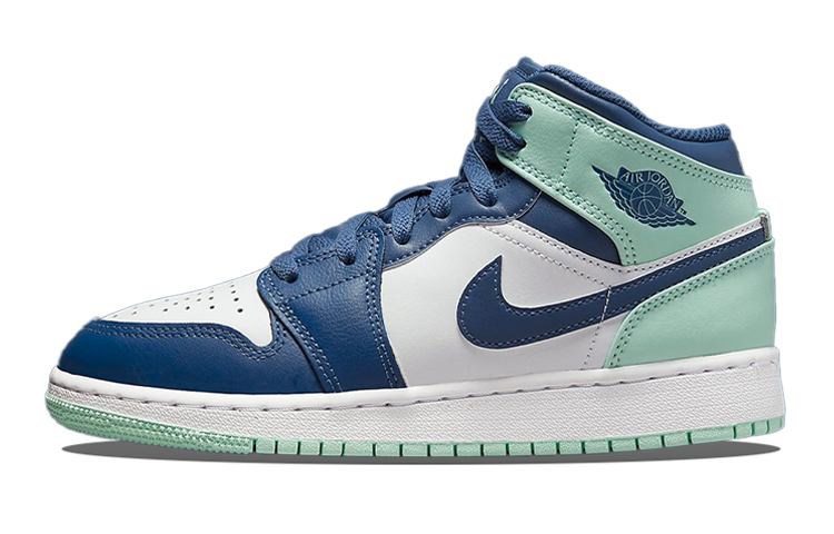 Details for Jordan 1 Mid "Azul Menta Copo Navidad" 554725-413(TeamT-黑白雪花女S-BOX)