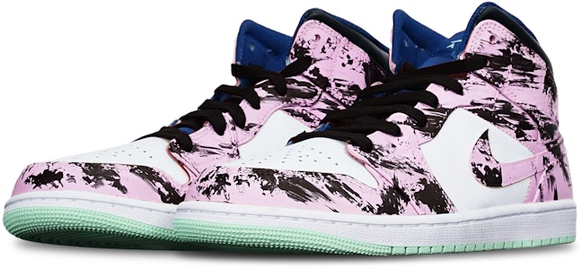 【定制球鞋】Jordan Air Jordan 1 Mid 藍薄荷 國潮水墨染 限量特殊鞋盒 復古籃球鞋 GS 黑白紅 Lookbook 【定制球鞋】Jordan Air Jordan 1 Mid 藍薄荷 國潮水墨染 限量特殊鞋盒 復古籃球鞋 GS 黑白紅