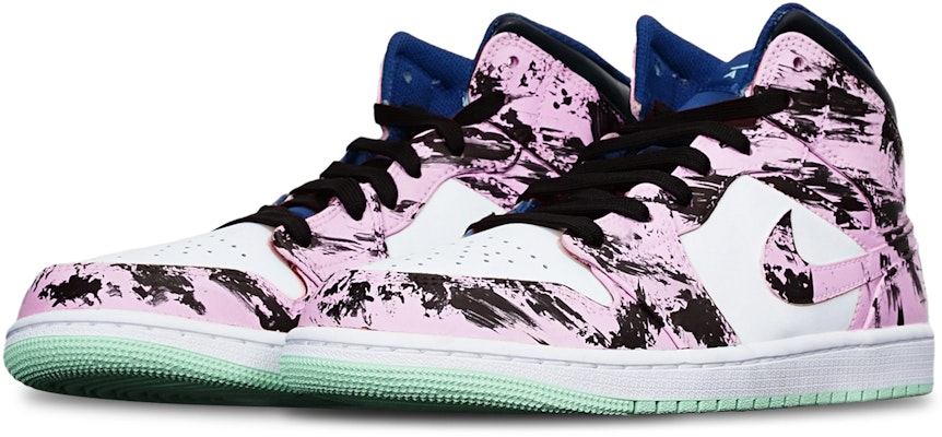 カスタムAJ1ミッド "ブルミント・ウォーターインク" 554725-413(TeamT-水墨染黑白红女S-BOX) Lookbook カスタムAJ1ミッド "ブルミント・ウォーターインク" 554725-413(TeamT-水墨染黑白红女S-BOX)