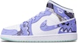 Buy 커스텀 에어 조던 1 미드 '블루 퍼플 화이트 사이버펑크' 554725-413(TeamT-三角蓝紫白女S-BOX)
