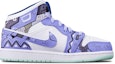 Order 커스텀 에어 조던 1 미드 '블루 퍼플 화이트 사이버펑크' 554725-413(TeamT-三角蓝紫白女S-BOX)