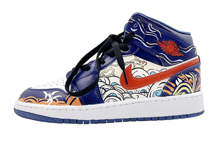 Buy カスタムAJ1ミッド「青空と白雲」 DQ8423-014(Team132-蓝色中国风）