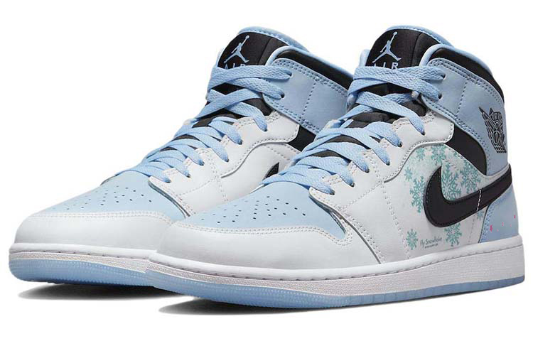 Lookbook [定制鞋] Air Jordan 1 Mid '蓝白' DV1308-104(Team56-雪绵松润)