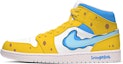 Buy 에어 조던 1 미드 '블루 화이트 만화 그래피티' (커스텀) 554724-130(Team-E男款海绵宝宝黄蓝白)