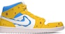 에어 조던 1 미드 '블루 화이트 만화 그래피티' (커스텀) 554724-130(Team-E男款海绵宝宝黄蓝白)