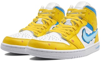 【定製球鞋】Jordan Air Jordan 1 Mid 皮質 二次元 卡通 噴繪 復古籃球鞋 男款 藍白 Lookbook 【定製球鞋】Jordan Air Jordan 1 Mid 皮質 二次元 卡通 噴繪 復古籃球鞋 男款 藍白