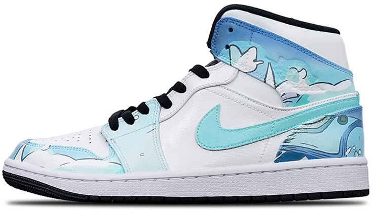 custom-shoes-air-jordan-1-mid-blue-white-gaming