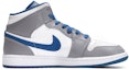 Order 【訂製球鞋】 Jordan Air Jordan 1 Mid 金錢符號 舒適 時尚 百搭 潮流 中筒 復古籃球鞋 GS 藍白灰