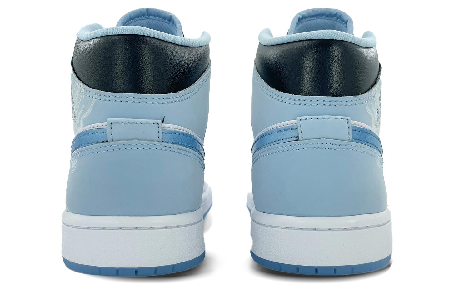 Purchase [Sepatu Custom] Air Jordan 1 Mid 'Biru Putih Naga Jade' DV1308-104(Team113-玉面小白龙)