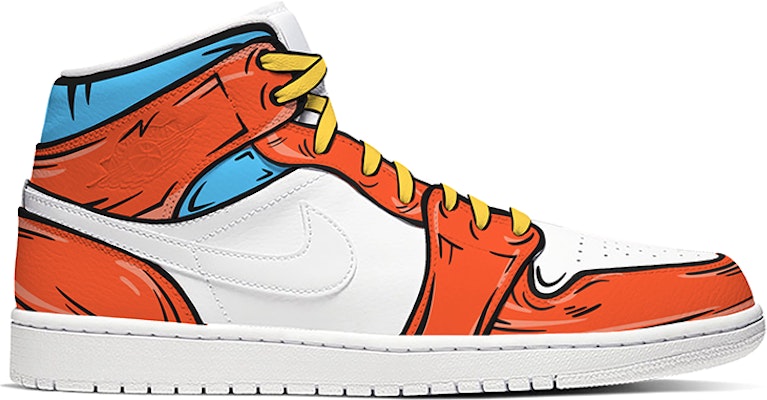 【定制球鞋】Jordan Air Jordan 1 Mid 皮質 二次元 戰鬥服 氣功波 中幫 復古籃球鞋 男款 藍白 Order 【定制球鞋】Jordan Air Jordan 1 Mid 皮質 二次元 戰鬥服 氣功波 中幫 復古籃球鞋 男款 藍白