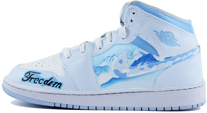 custom-shoes-air-jordan-1-mid-blue-white-snow-mountain