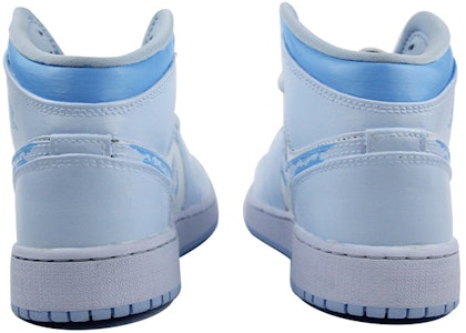 【定制球鞋】 Jordan Air Jordan 1 Mid 雪山 防滑耐磨 中筒 复古籃球鞋 GS 藍白 Purchase 【定制球鞋】 Jordan Air Jordan 1 Mid 雪山 防滑耐磨 中筒 复古籃球鞋 GS 藍白