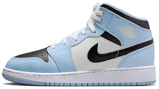 【定制球鞋】 Jordan Air Jordan 1 Mid 雪山 防滑耐磨 中筒 复古籃球鞋 GS 藍白 Sizing 【定制球鞋】 Jordan Air Jordan 1 Mid 雪山 防滑耐磨 中筒 复古籃球鞋 GS 藍白