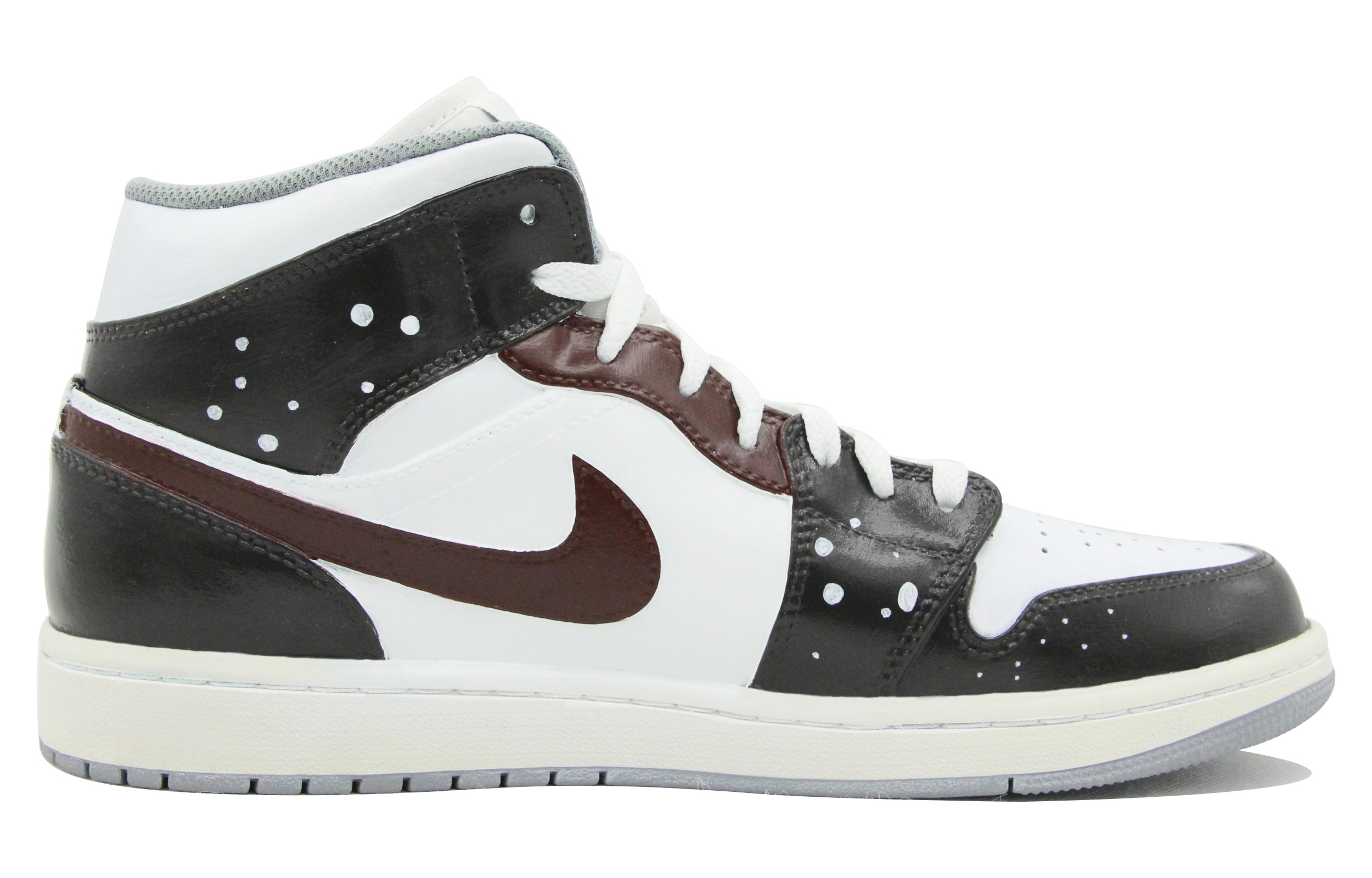 Order 【定制球鞋】Jordan Air Jordan 1 Mid 國風復古 簡約 防滑耐磨 中幫 復古籃球鞋 男款 棕白