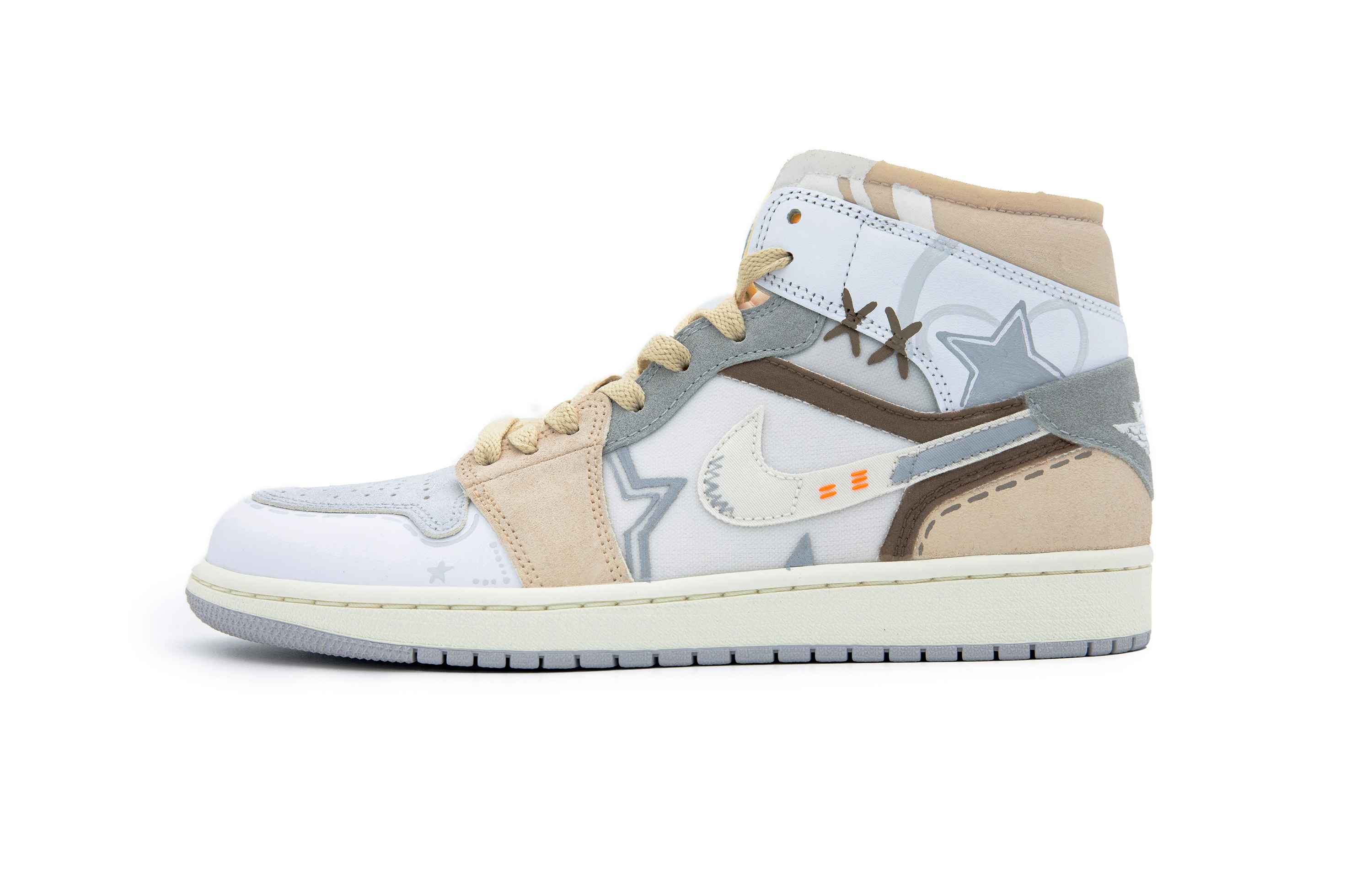 Buy [Zapatillas Personalizadas] Air Jordan 1 Mid 'Cappuccino' DM9652-100(Team51-男款卡布奇诺）