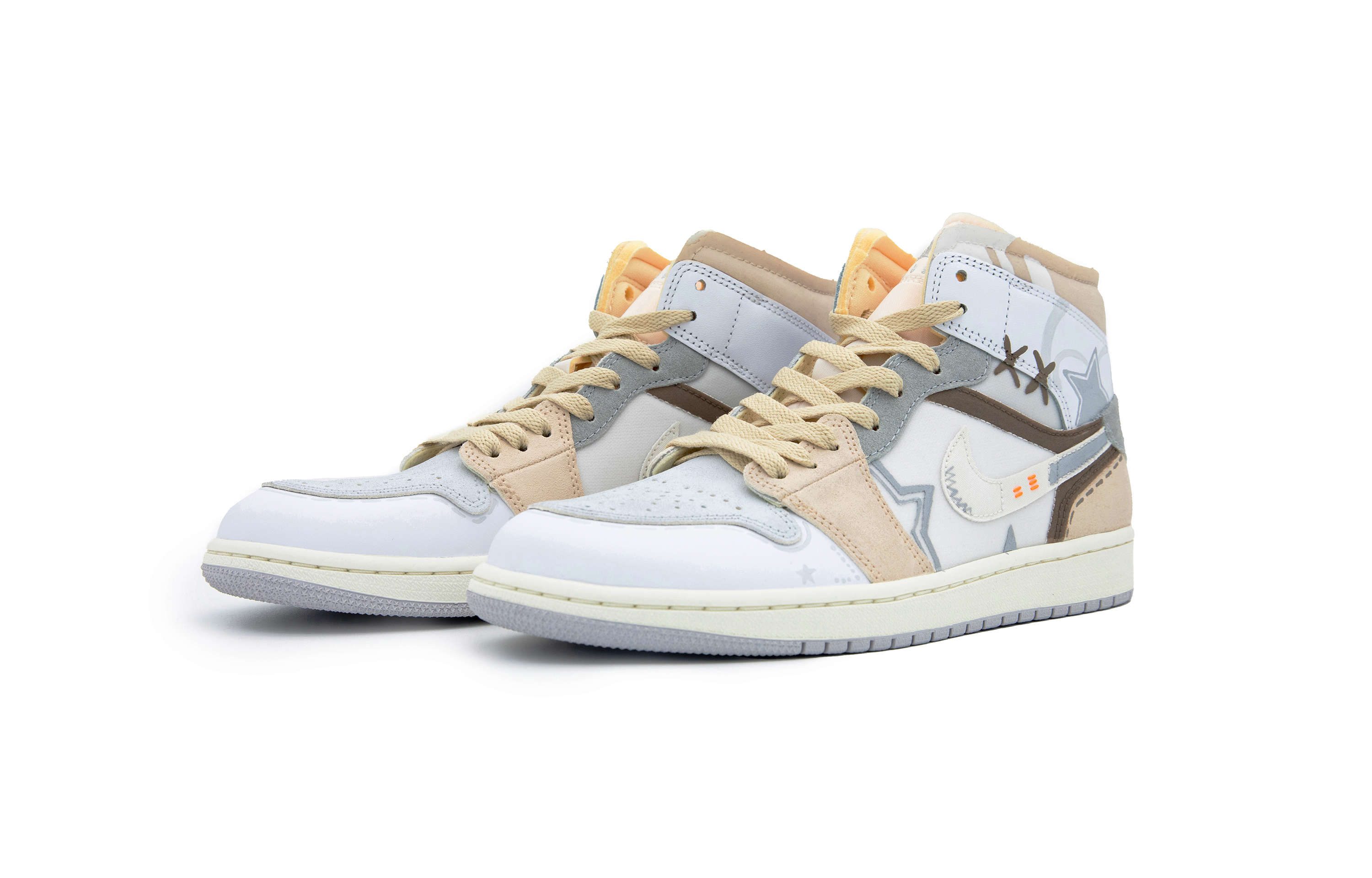 Lookbook [Zapatillas Personalizadas] Air Jordan 1 Mid 'Cappuccino' DM9652-100(Team51-男款卡布奇诺）