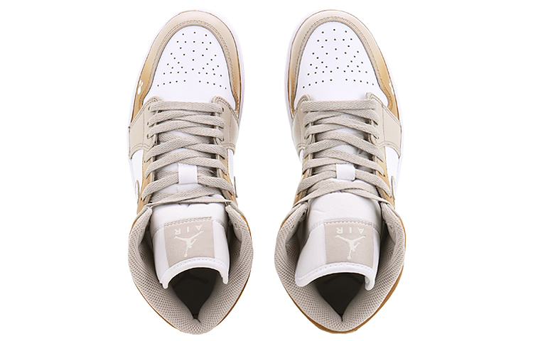 Shop [Kasut Custom] Air Jordan 1 Mid 'Karamel Latte' 554724-082(Team10-焦糖奶咖)