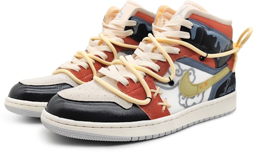 에어 조던 1 미드 '치즈 클라우드 블랙 레드' (커스텀) DM9652-100(Team16-男款芝士流云红) Lookbook 에어 조던 1 미드 '치즈 클라우드 블랙 레드' (커스텀) DM9652-100(Team16-男款芝士流云红)