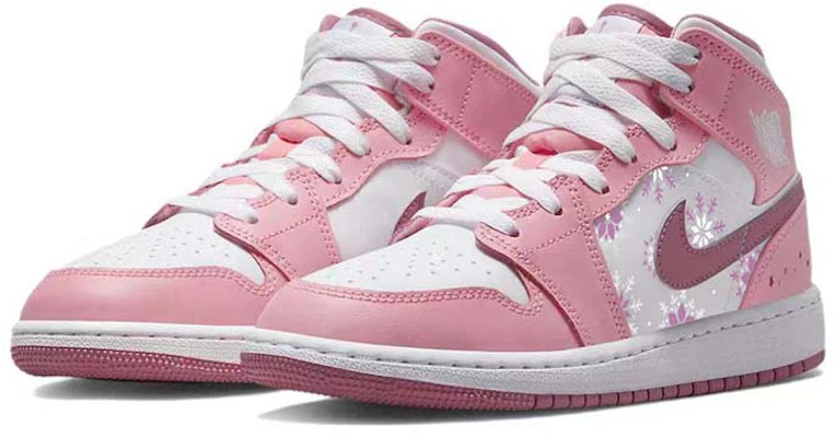 【訂製球鞋】 Jordan Air Jordan 1 櫻花如雪 點點紗籠 減震防滑耐磨 中筒 复古籃球鞋 GS 粉白 Lookbook 【訂製球鞋】 Jordan Air Jordan 1 櫻花如雪 點點紗籠 減震防滑耐磨 中筒 复古籃球鞋 GS 粉白