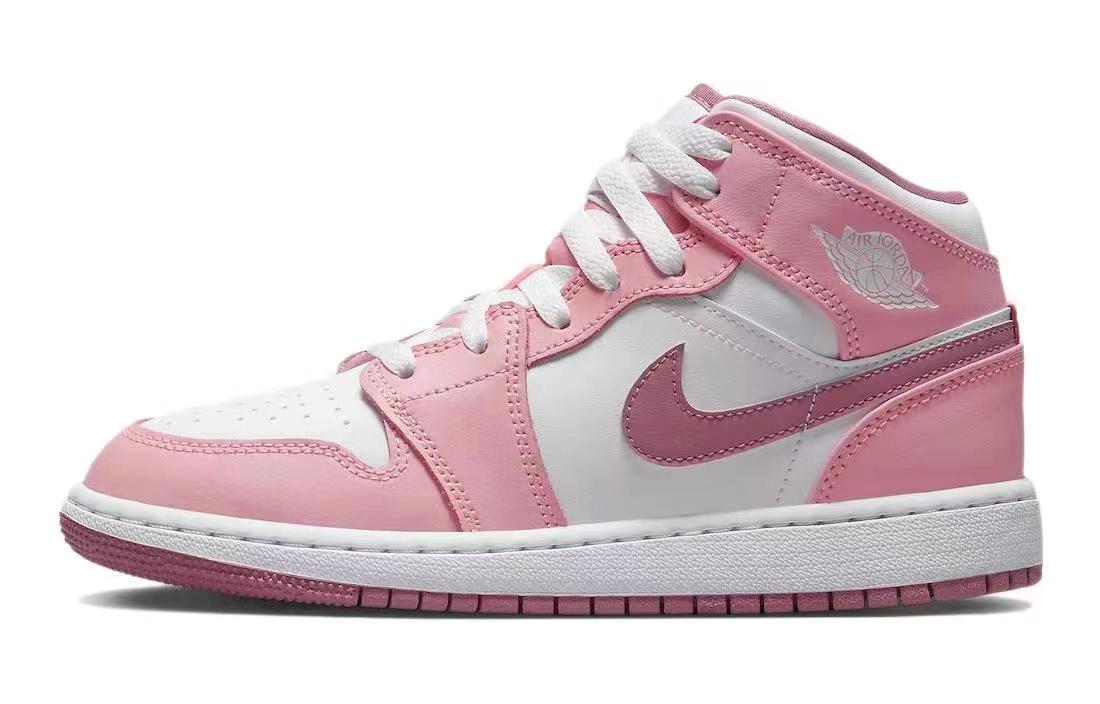 Details for 【訂製球鞋】 Jordan Air Jordan 1 櫻花如雪 點點紗籠 減震防滑耐磨 中筒 复古籃球鞋 GS 粉白