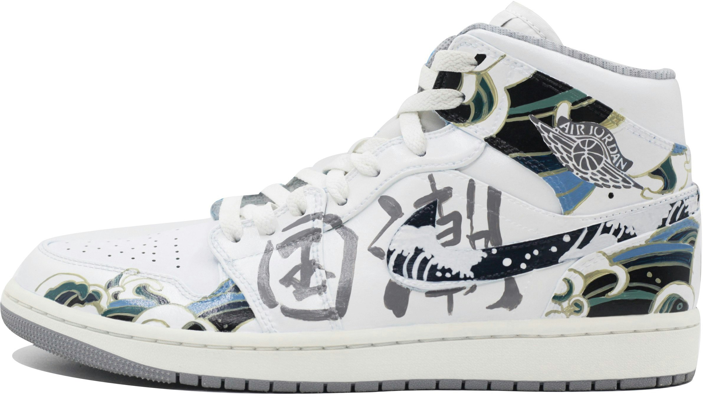 custom-shoes-air-jordan-1-mid-chinese-art-black-white