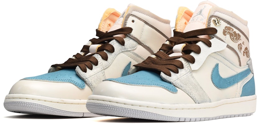 Jordan 1 Mid "Nubes Chinas" Azul/Blanco/Marrón DQ3726-100(TeamE-女款云纹蓝白棕) Lookbook Jordan 1 Mid "Nubes Chinas" Azul/Blanco/Marrón DQ3726-100(TeamE-女款云纹蓝白棕)