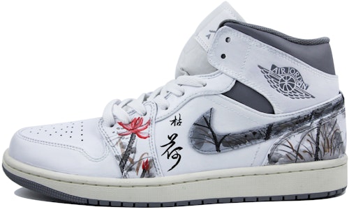 커스텀 에어 조던 1 미드 '먹물 연꽃' (Custom Air Jordan 1 Mid '먹물 연꽃') 554724-135(Team39-AMY09水墨枯荷) Buy 커스텀 에어 조던 1 미드 '먹물 연꽃' (Custom Air Jordan 1 Mid '먹물 연꽃') 554724-135(Team39-AMY09水墨枯荷)