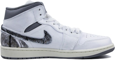 【定制球鞋】 Jordan Air Jordan 1 Mid 中國風主題定制 水墨 枯荷 耐磨防滑 中幫 復古籃球鞋 男款 白黑紅 Order 【定制球鞋】 Jordan Air Jordan 1 Mid 中國風主題定制 水墨 枯荷 耐磨防滑 中幫 復古籃球鞋 男款 白黑紅