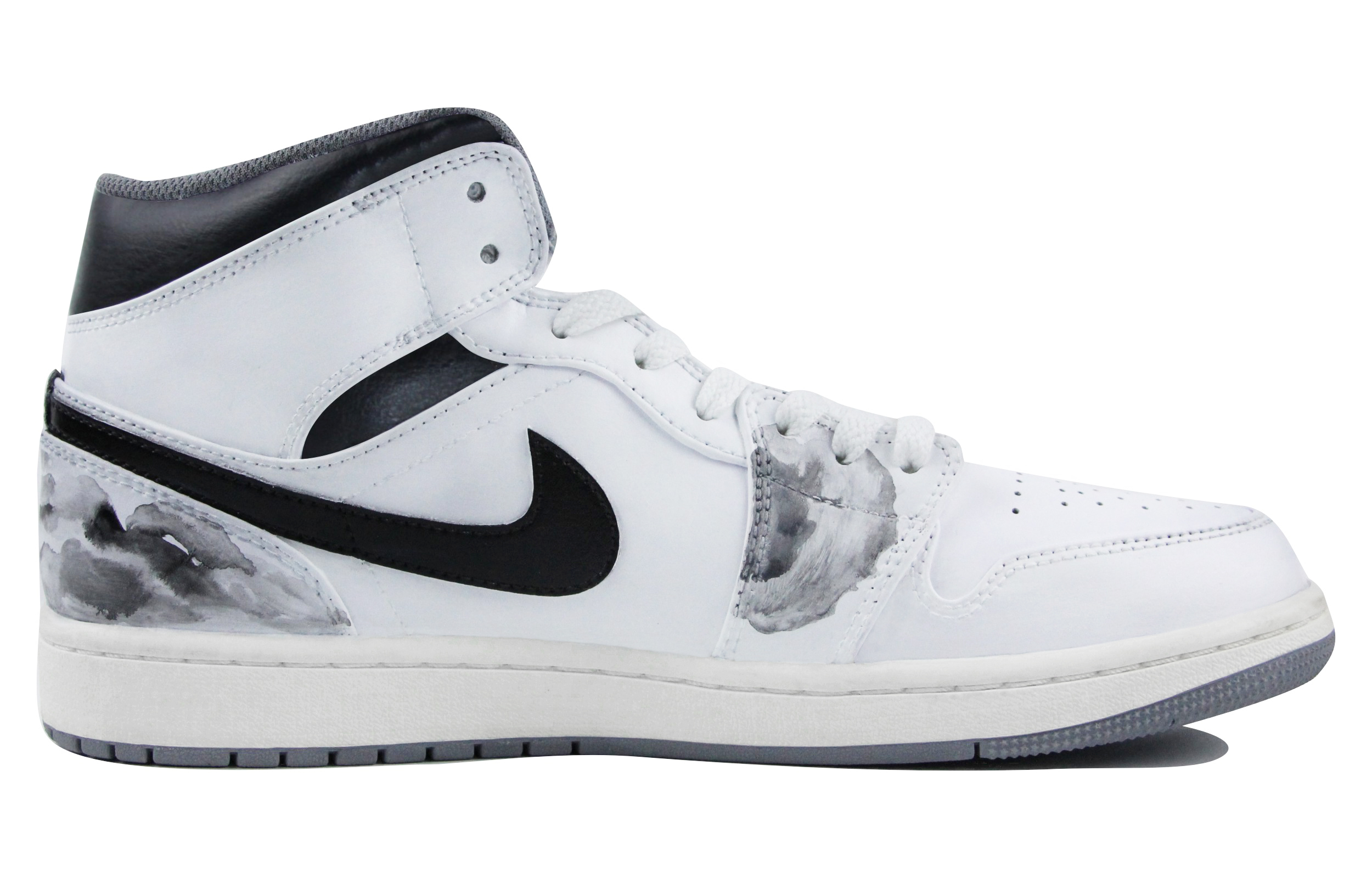 Order [Custom Shoes] Air Jordan 1 Mid 'Chinese Ink White-Black'