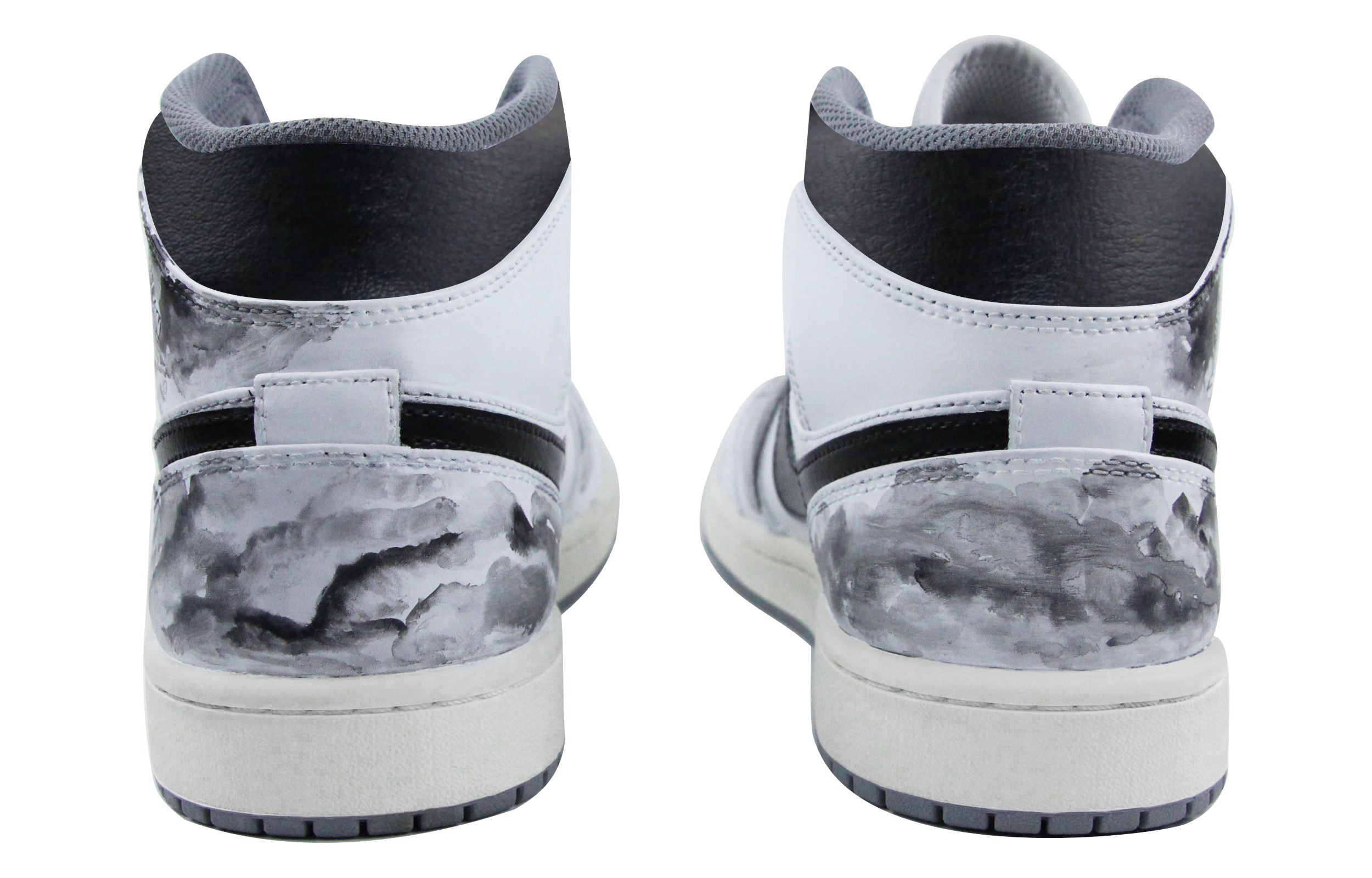 Purchase [Custom Shoes] Air Jordan 1 Mid 'Chinese Ink White-Black'