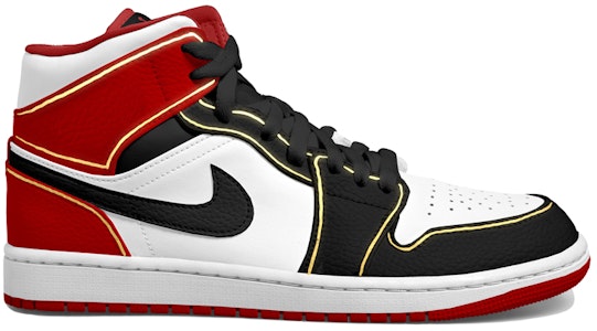 【訂製球鞋】Jordan Air Jordan 1 Mid OKHR 中國結 金兔 祥雲 二次元 中幫 復古籃球鞋 男款 黑紅 Lookbook 【訂製球鞋】Jordan Air Jordan 1 Mid OKHR 中國結 金兔 祥雲 二次元 中幫 復古籃球鞋 男款 黑紅