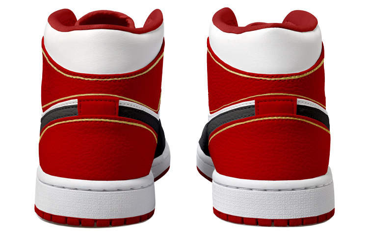 Purchase [Sepatu Custom] Air Jordan 1 Mid 'Kuncir Cina Merah Putih' 554724-074(Team拾玖-白红中国结男S-BOX)