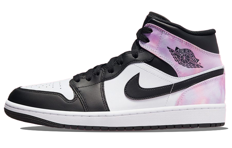 Details for 【訂製籃球鞋】 Jordan Air Jordan 1 Mid 中式國風 山河如畫 扎染 高筒 復古籃球鞋 男款 黑白粉