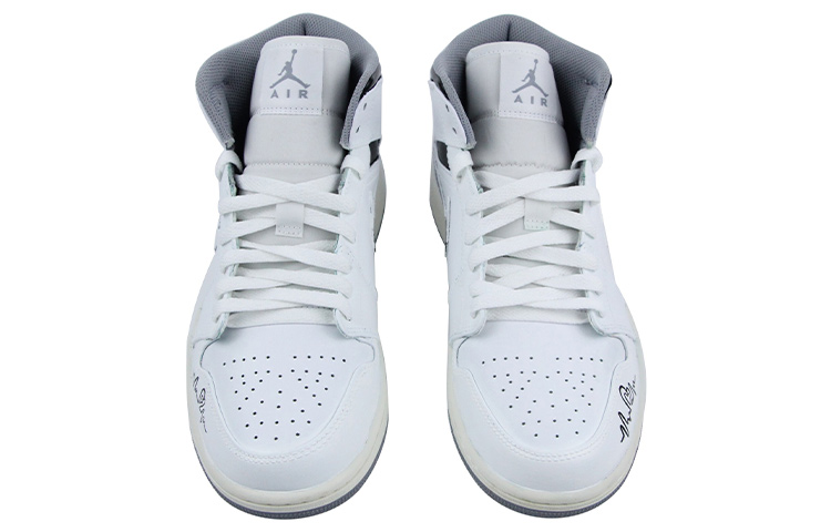 Shop [Sepatu Custom] Air Jordan 1 Mid 'Chinese Modern Putih Hitam' 554724-135(Team39-AMY26黑白QD)