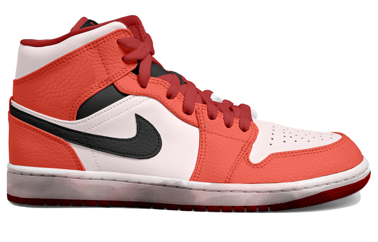 Order [Kasut Custom] Air Jordan 1 Mid 'Tahun Baru Cina Merah Jambu-Oren' 554724-074(Team拾玖-粉橘祥云男S-BOX)