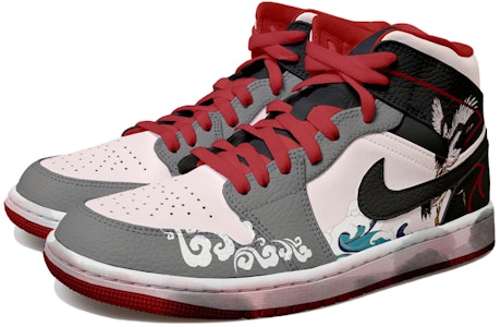 AJ1 Mid カスタム CNY ブラック/グレー/ピンク 554724-074(Team拾玖-黑粉灰祥云男S-BOX) Lookbook AJ1 Mid カスタム CNY ブラック/グレー/ピンク 554724-074(Team拾玖-黑粉灰祥云男S-BOX)