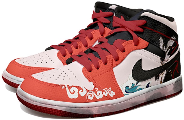 【定製球鞋】Jordan Air Jordan 1 Mid OKHR 復古 新年紅包 中國風 祥云 仙鶴 海浪 吉祥 中幫 復古籃球鞋 GS 橘黑 Lookbook 【定製球鞋】Jordan Air Jordan 1 Mid OKHR 復古 新年紅包 中國風 祥云 仙鶴 海浪 吉祥 中幫 復古籃球鞋 GS 橘黑