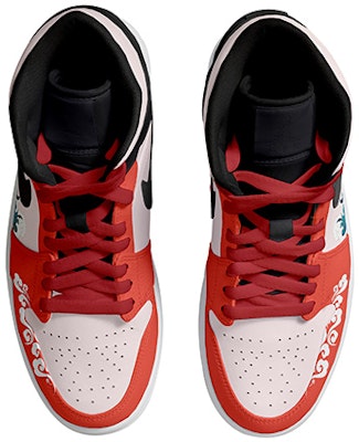 【定製球鞋】Jordan Air Jordan 1 Mid OKHR 復古 新年紅包 中國風 祥云 仙鶴 海浪 吉祥 中幫 復古籃球鞋 GS 橘黑 Shop 【定製球鞋】Jordan Air Jordan 1 Mid OKHR 復古 新年紅包 中國風 祥云 仙鶴 海浪 吉祥 中幫 復古籃球鞋 GS 橘黑