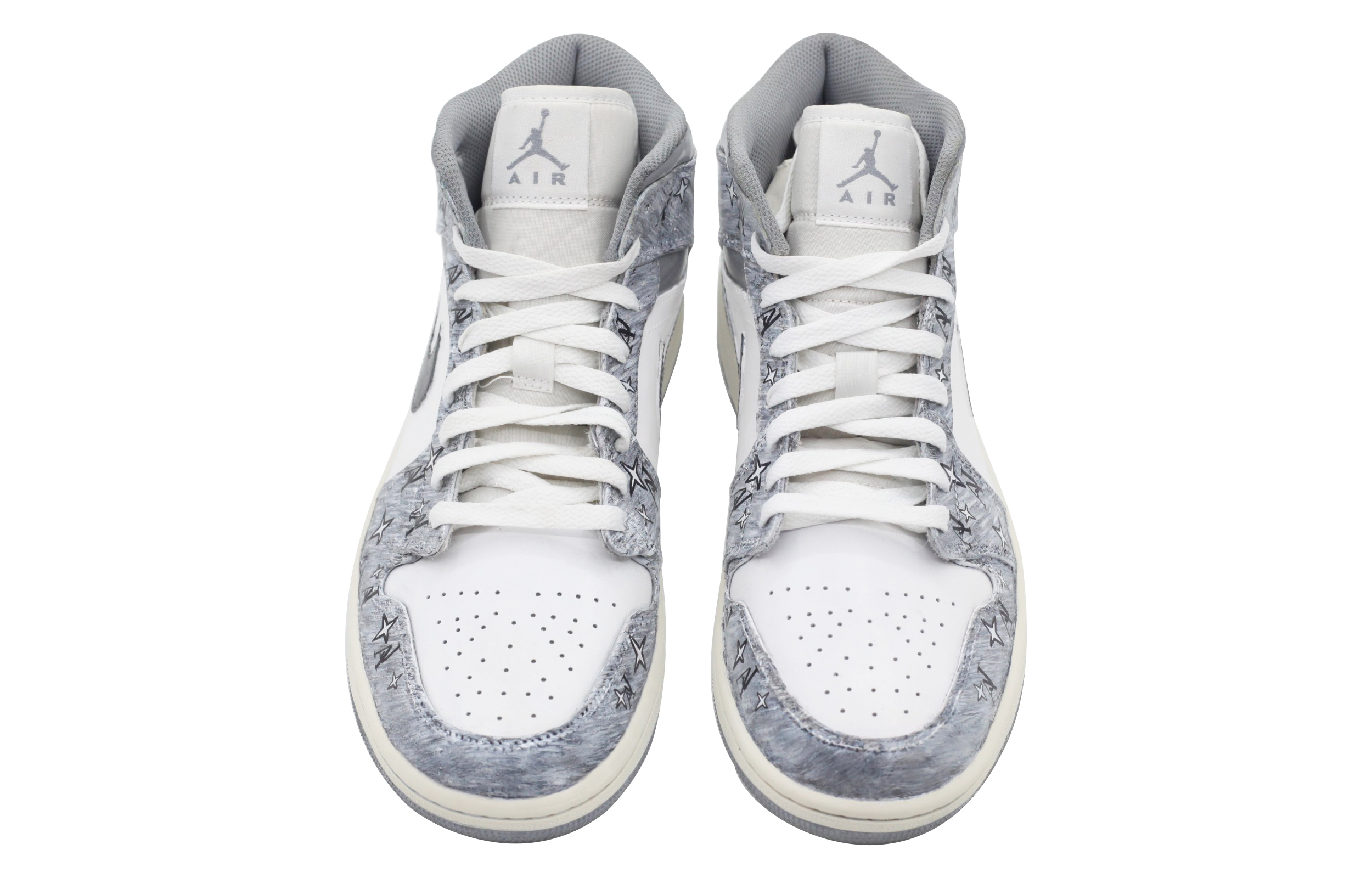 Purchase [Sepatu Kustom] Air Jordan 1 Mid 'Tahun Baru Cina Abu Putih' 554724-135(Team39-AMY169AJ)