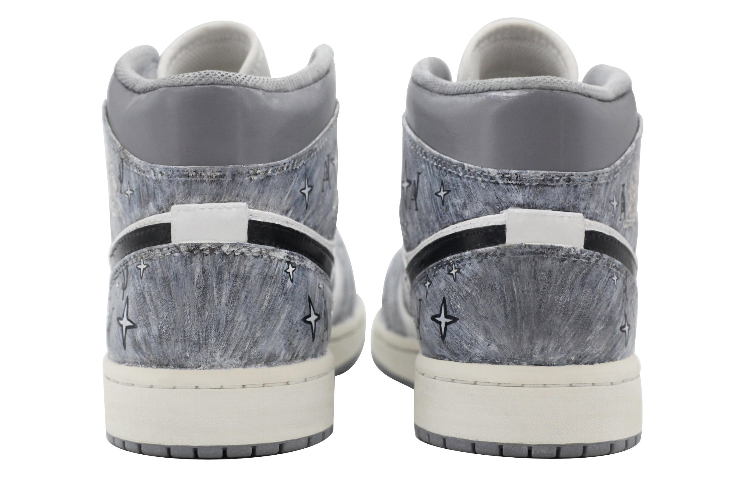 Details for [Sepatu Kustom] Air Jordan 1 Mid 'Tahun Baru Cina Abu Putih' 554724-135(Team39-AMY169AJ)